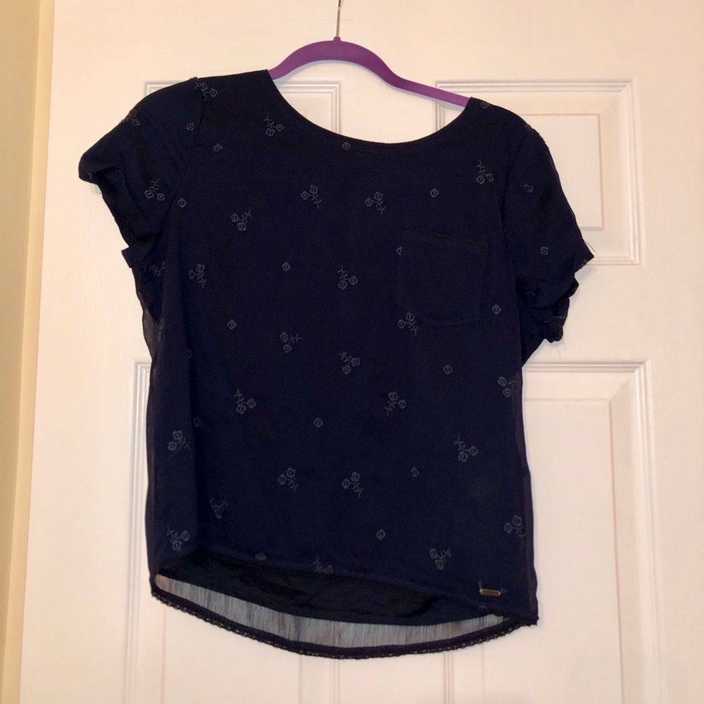 Floral Navy Hollister Blouse